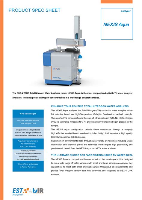 nexis total nitrogen analyzer|PRODUCT SPEC SHEET analyzer.